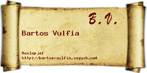 Bartos Vulfia névjegykártya